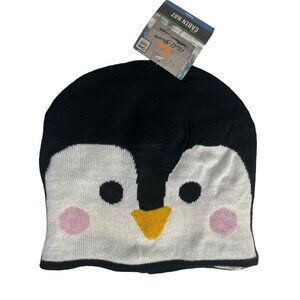 Field & Stream Cozy Cabin Hat Youth Penguin Design Black Warm New